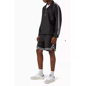 Kith Shorts Mens Medium Double Weave Curtis Black Pinstripe Streetwear Athletic